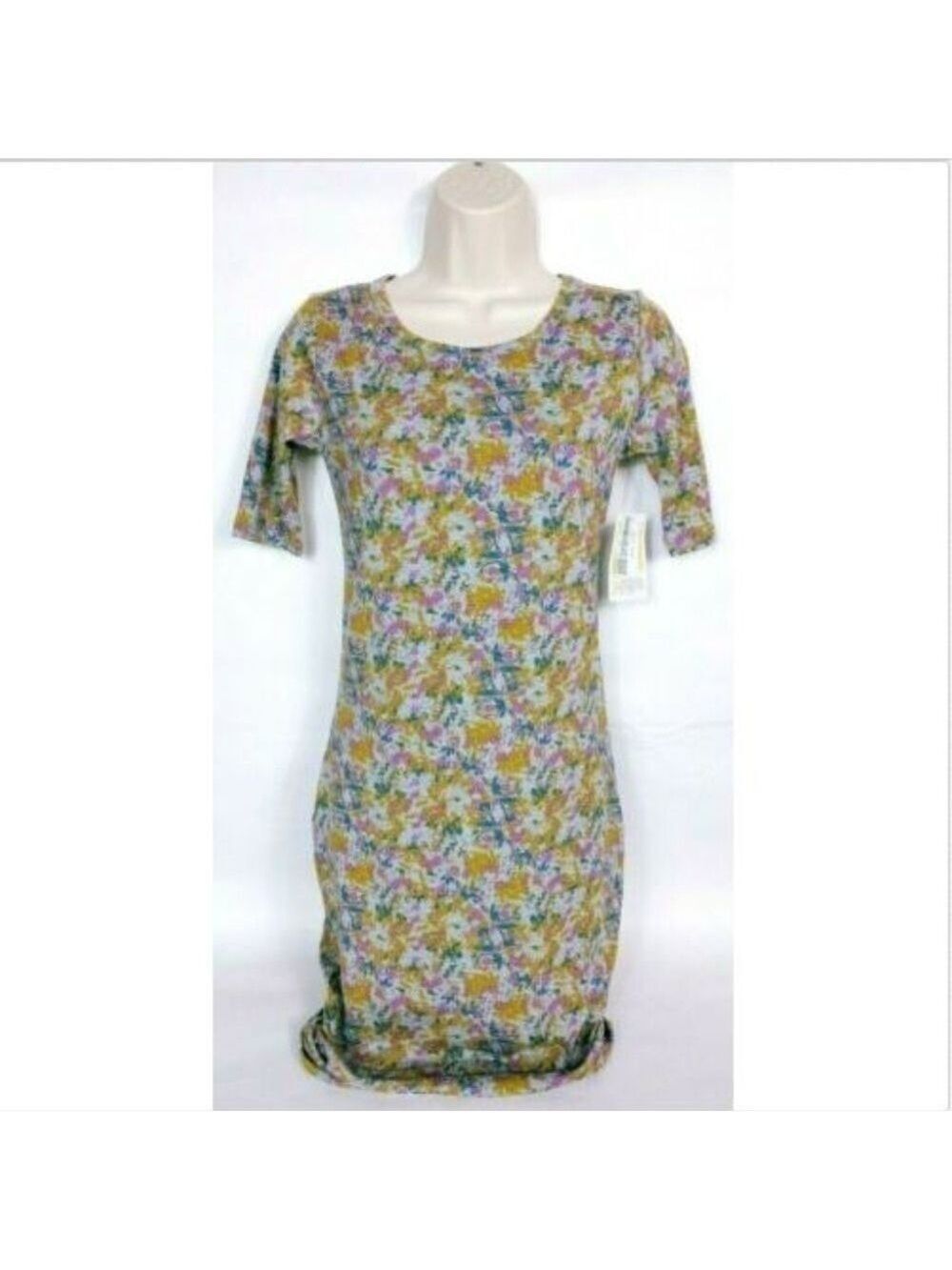 LuLaRoe Julia Dress XXS Boat Neck Geometric